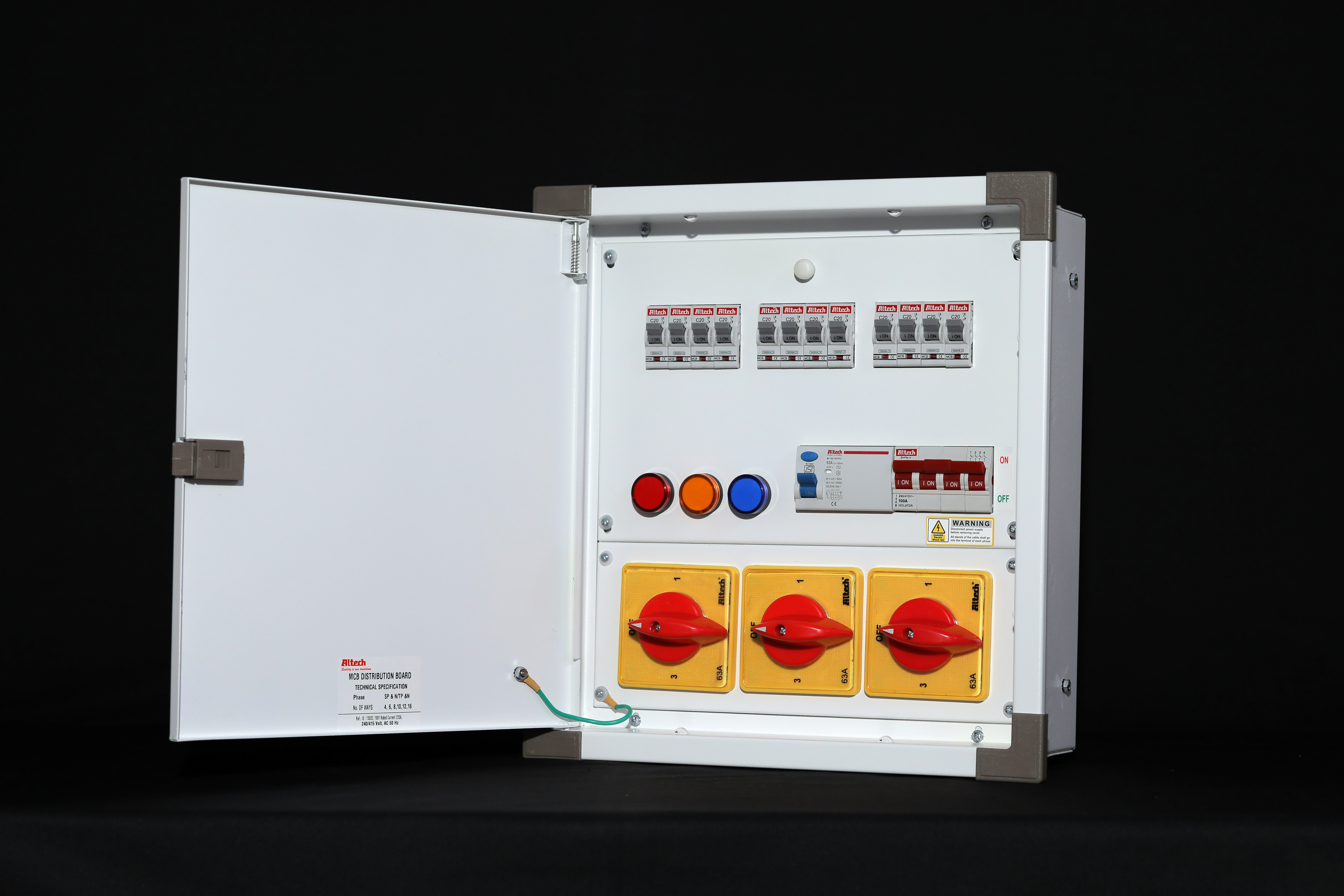 Altech 4Way Phase selector DB Fitted with 63A Rotary Switch Double Door